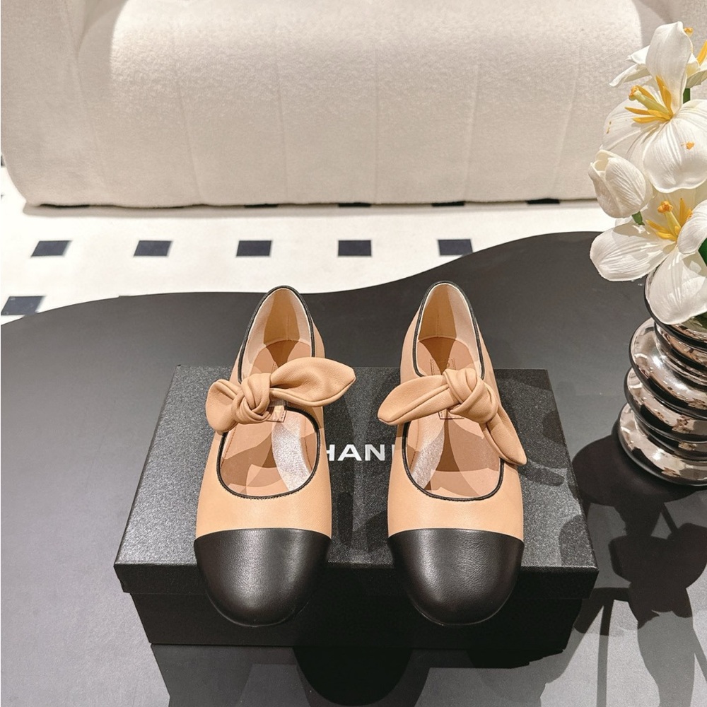 Chanel Style Bow Mary Jane Flats - Picture 3 of 8